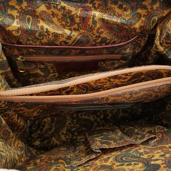 Cognac and Gold Vera Pelle Purse made in Italy - Picture 6 of 8